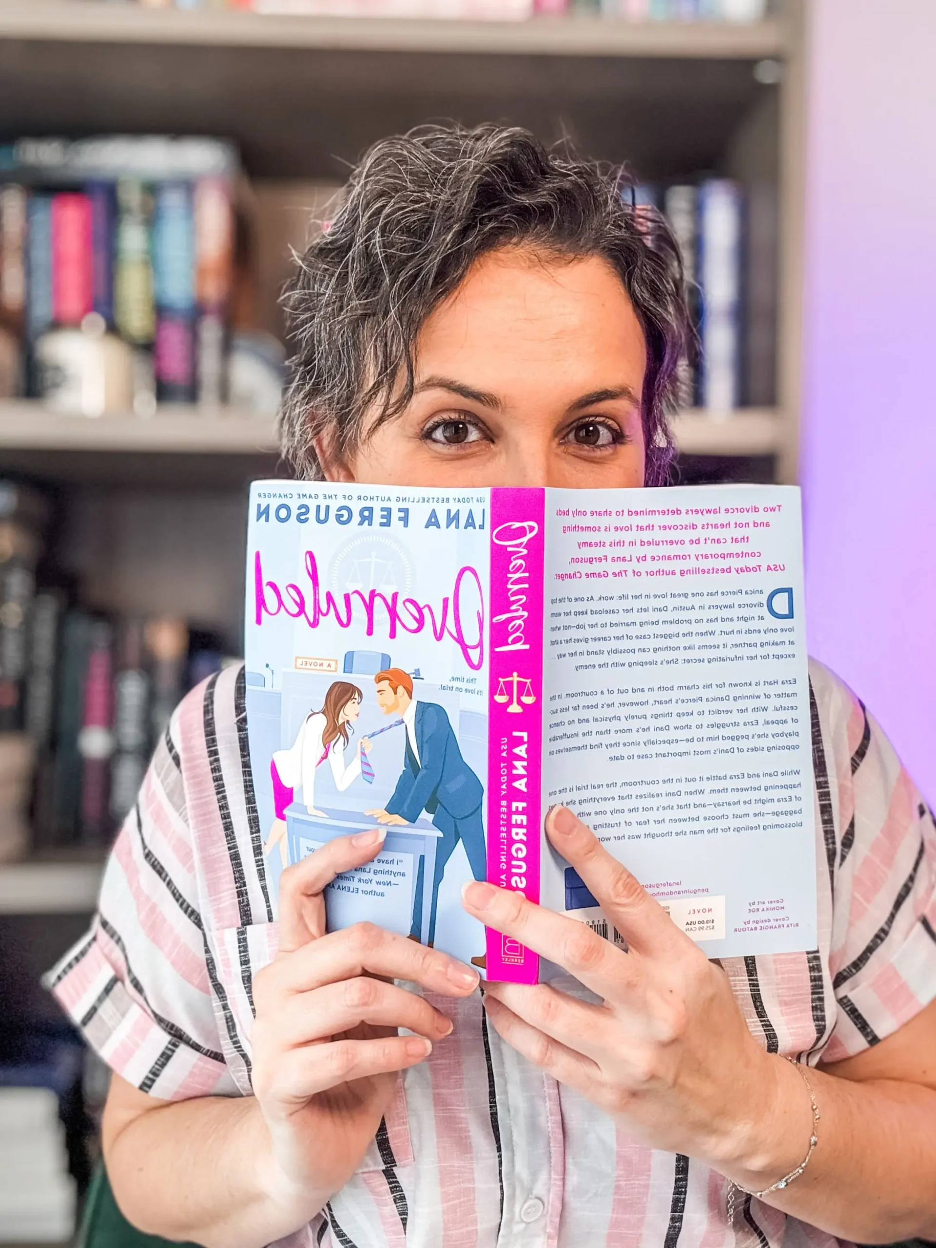 Francesca reading Overruled by Lana Ferguson - Under the Covers Book Blog Book Review and Recommendation